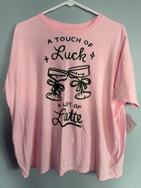 Pink Graphic Tee "A Touch of Luck"